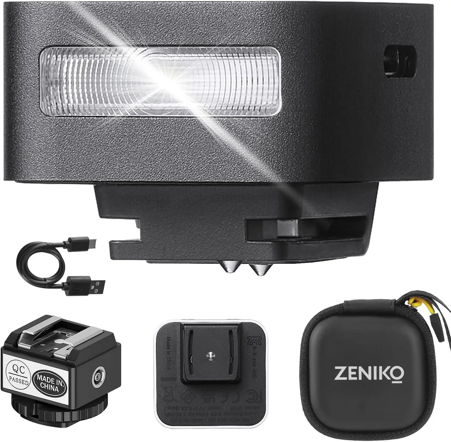 

ZF08 Mini camera flash Speedlite with flash height booster, continuous shooting flash, aluminum, for Fuji/Sony/Nikon/CanonOlympu