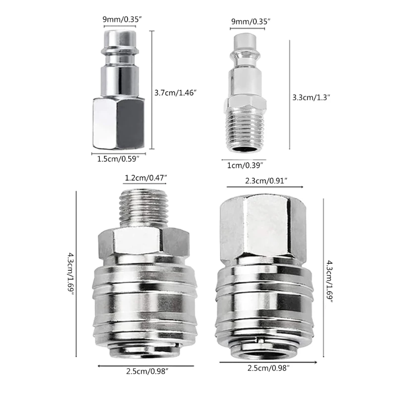 10pcs Air Hose Coupling 1/4" BSP Thread for Pneumatic Tools Compressor Accessory