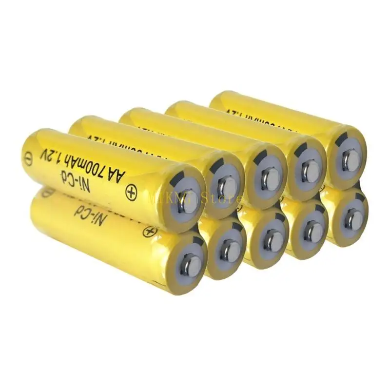 10Pcs AA NiCD 700mAh 1.2V Rechargeable Batteries AA Rechargeable Batteries best sale