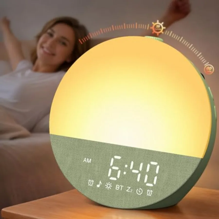 

Gentle Wake-Up Sunrise Alarm Clock: 10-60 Min Gradual Light, 20-Level Brightness Enough Wake Up Heavy Sleepers - 30 Smoothing S