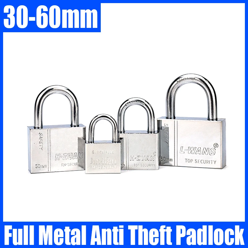 

1PC 30-60mm Full Metal Padlock B Grade Steel Padlock Anti Theft/Anti Prying/Waterproof Padlock Door Lock Cabinet Lock Small Lock