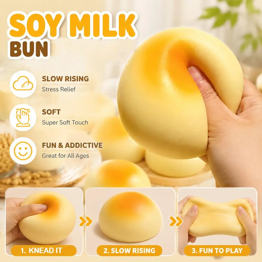 Niedliches, langsam aufsteigendes Squishy-Anti-Stress-Spielzeug in Brotform aus Schaumstoff mit realistischer goldener Kruste für Zuhause, Schule und Arbeit.