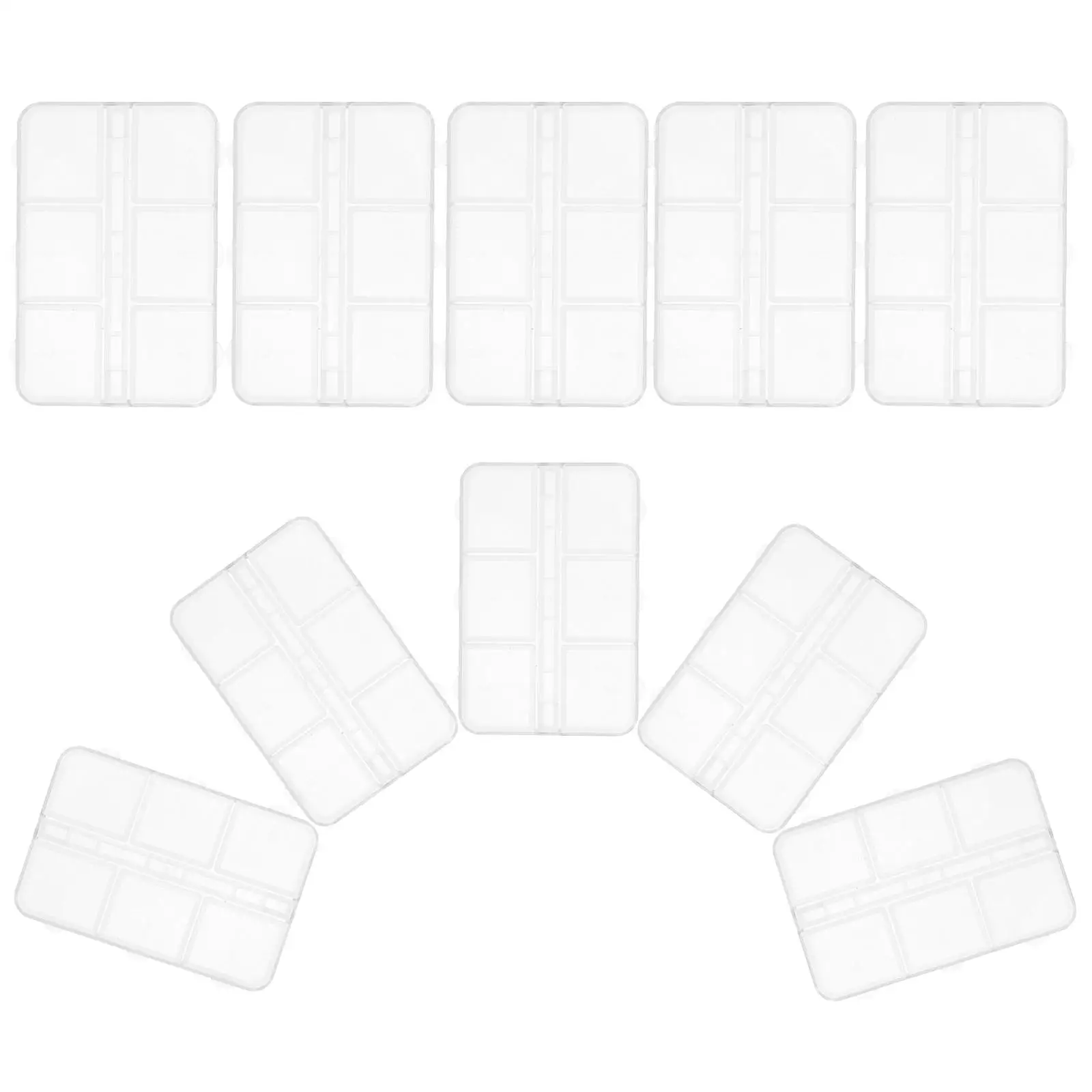 

10pcs Nail Storage Box 6 Grids Organizer Portable Container Plastic Charm Boxes Transparent Multi Grid Supply Holder Craft