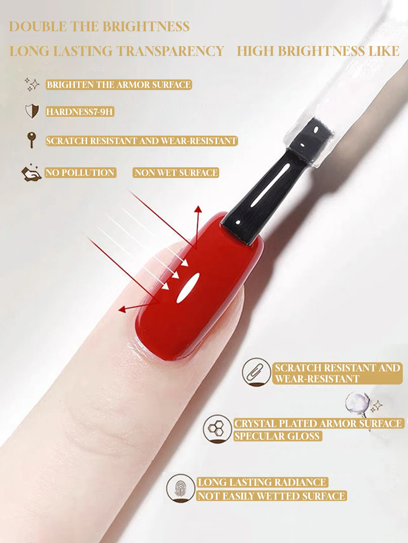 1 pz 15 ml top coat in vetro di lunga durata top coat in gomma trasparente LED UV rafforzare le unghie smalto gel con finitura superiore lucida