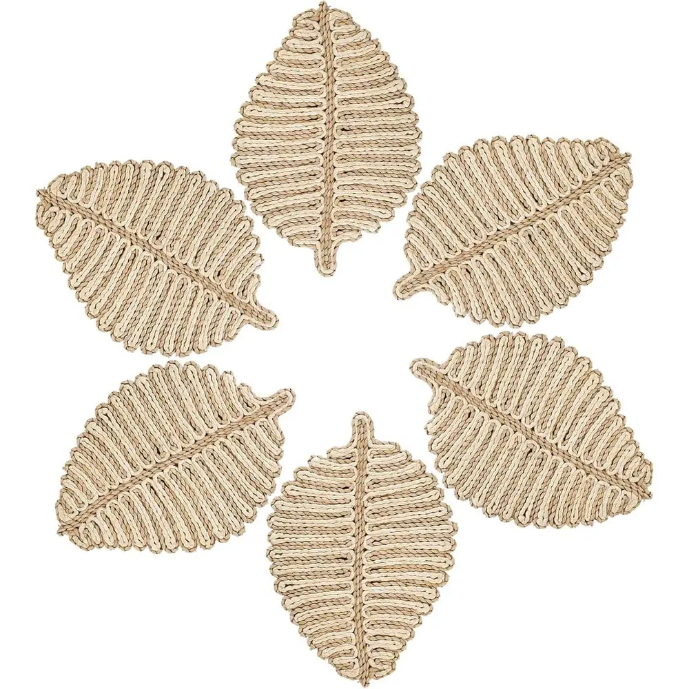 

Набор из 6 зарядных тарелок ручной работы с листьями на осень тематикой для декора обеденного стола