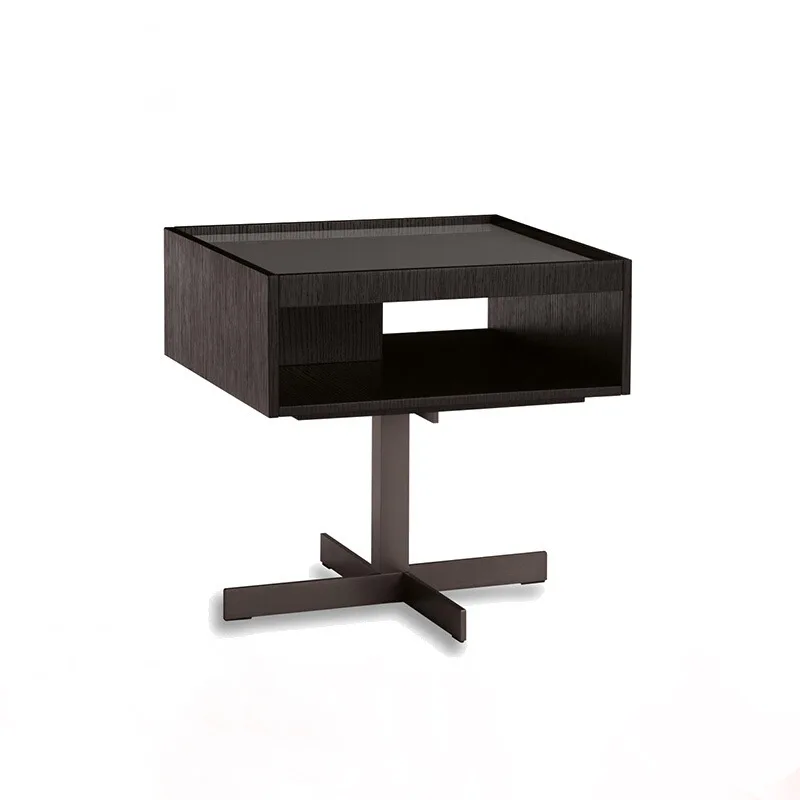 

Italian minimalist solid wood bedside table designer locker simple living room side few creative bedside table high-end