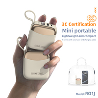 Kiki Shoot 10000mAh Mini Power Bank 66W Fast Charge Powerbank CCC Certified Battery with Cable for iPhone Xiaomi Huawei Samsung