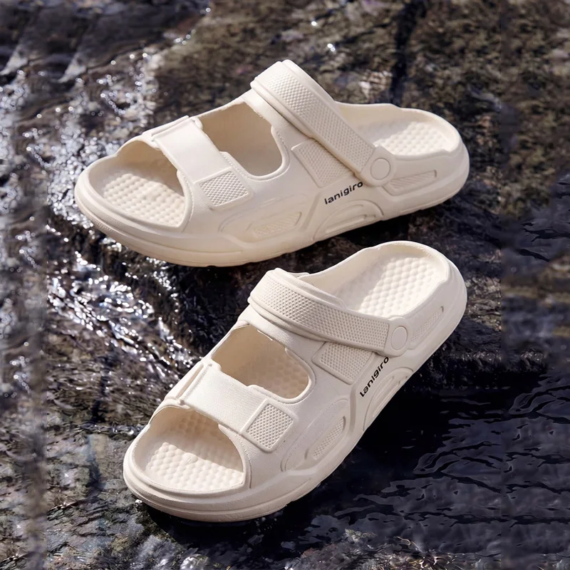 

Men‘s Flat Sandals Summer Beach Shoes Unisex Casual Indoor Outdoor Open toed Slippers For Women Non Slip House Shower Slippers