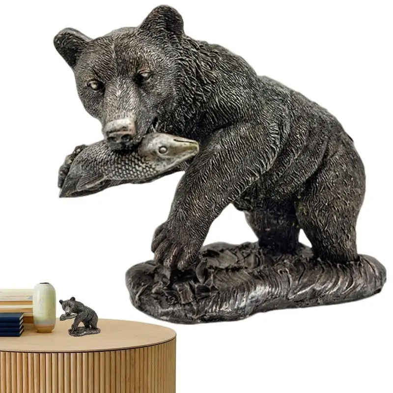 

Garden Ornaments Black Bear Tabletop Figurine Resin Simulated Ornaments Black Bear Yard For Home Rustic Décor Garden Lawn Yard