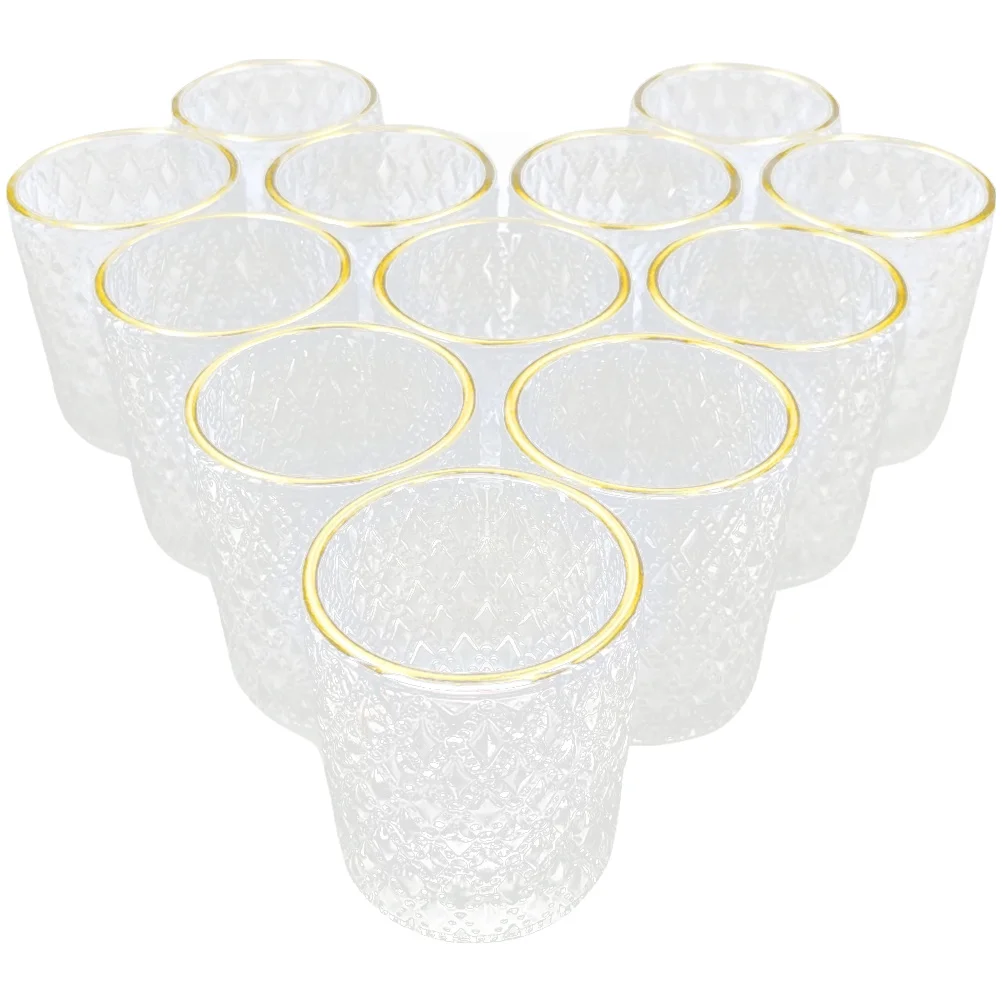 Juego de soportes de cristal de 12 Uds., soportes para candelitas transparentes elegantes para centro de mesa, cena romántica, decoración decorativa para boda