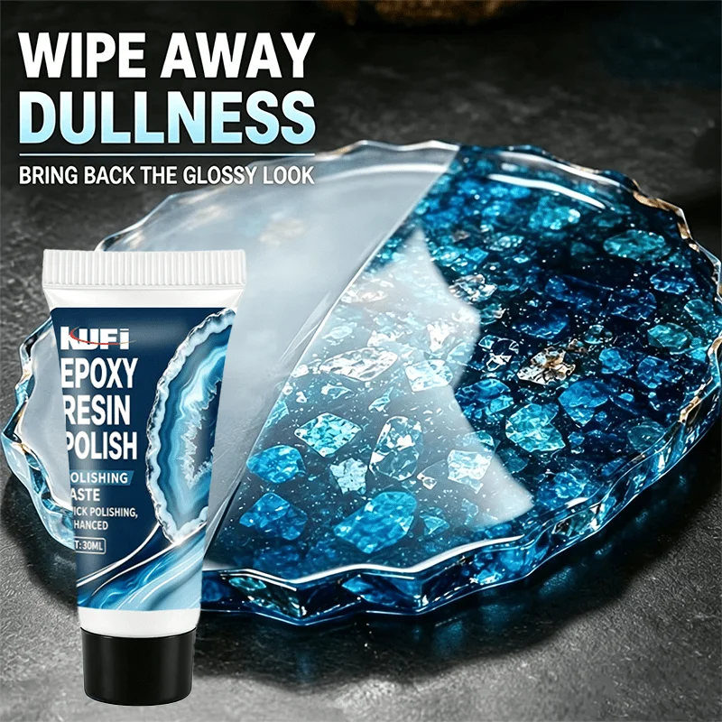 Epoxy Resin Polish Compound Set, Scratch & Haze Remover, Restores Crystal Clarity & Mirror Gloss on Resin Tabletops, Hobbyists