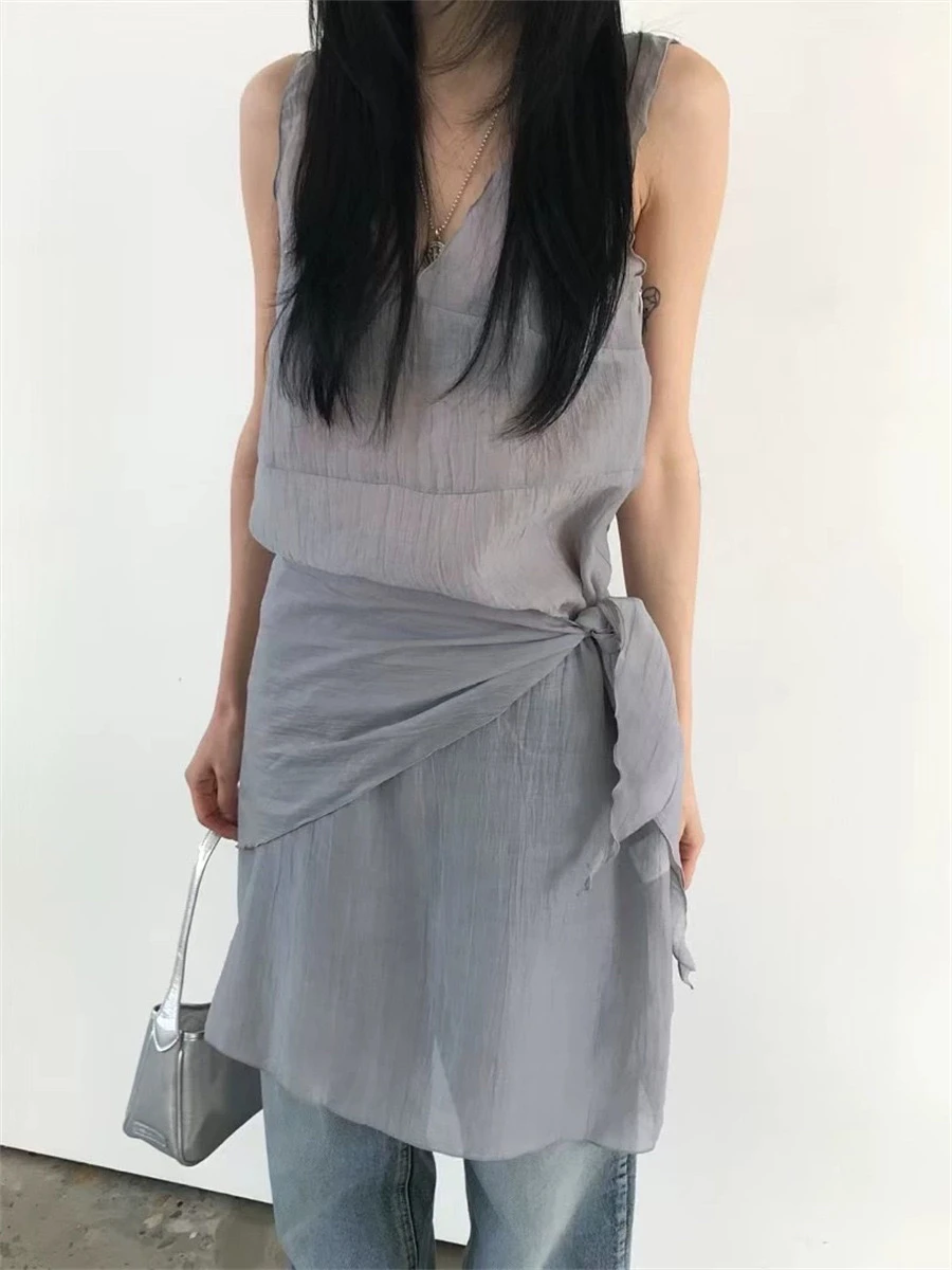 

Ele Summer New Sle PREON Svel Dr Тонкая прозрачная треугольная накидка для поездок на работу и талии Сказочная юбка с завязками на талии