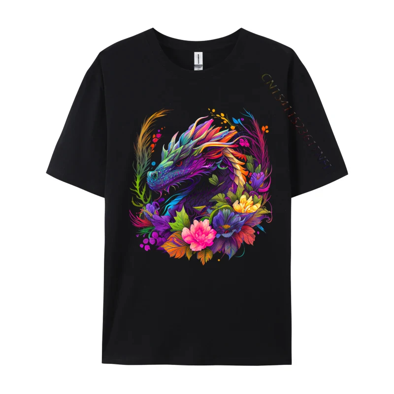 Aquarell Drachen Blumen schöne Kunst bunte T-Shirt Ovcersize Sweatshirt T-Shirt Geburtstag Geek Tees junge T-Shirts