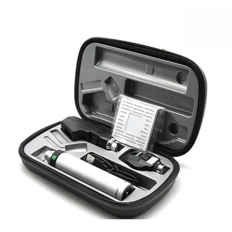 Rechargeable LED/Halogen Diagnostic Set with Ophthalmoscope, Retinoscope and Illuminator