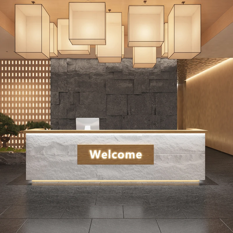 

Luxury Counter Reception Desks Store Podium Front Lectern Office Conference Reception Desks White Comptoir Modern Furniture