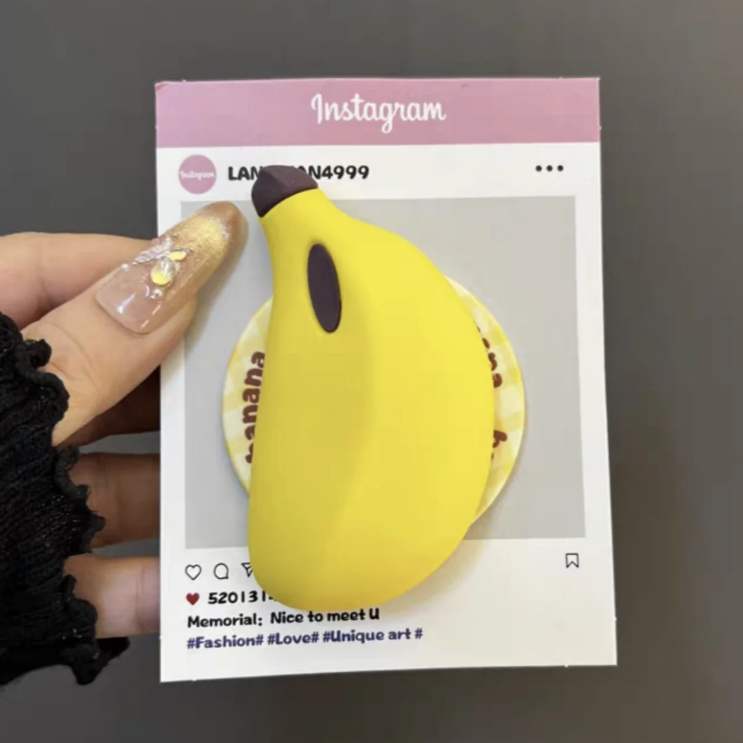 

Creative three-dimensional banana Magsafe Griptok Holder Phone Finger Ring Stand Support for IPhone 15 Girl Bracket
