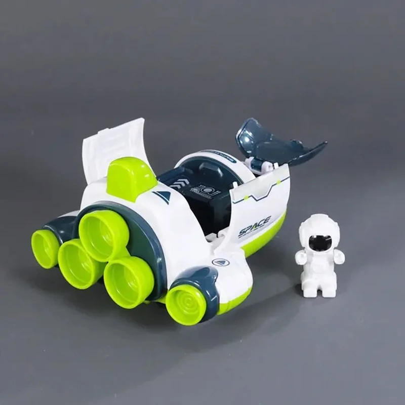 3 PCS Space Series Inertia Car, Spaceship Spacecraft Rocket Plastic Deformation Model, Children's Toys Space Exploration Vehicle