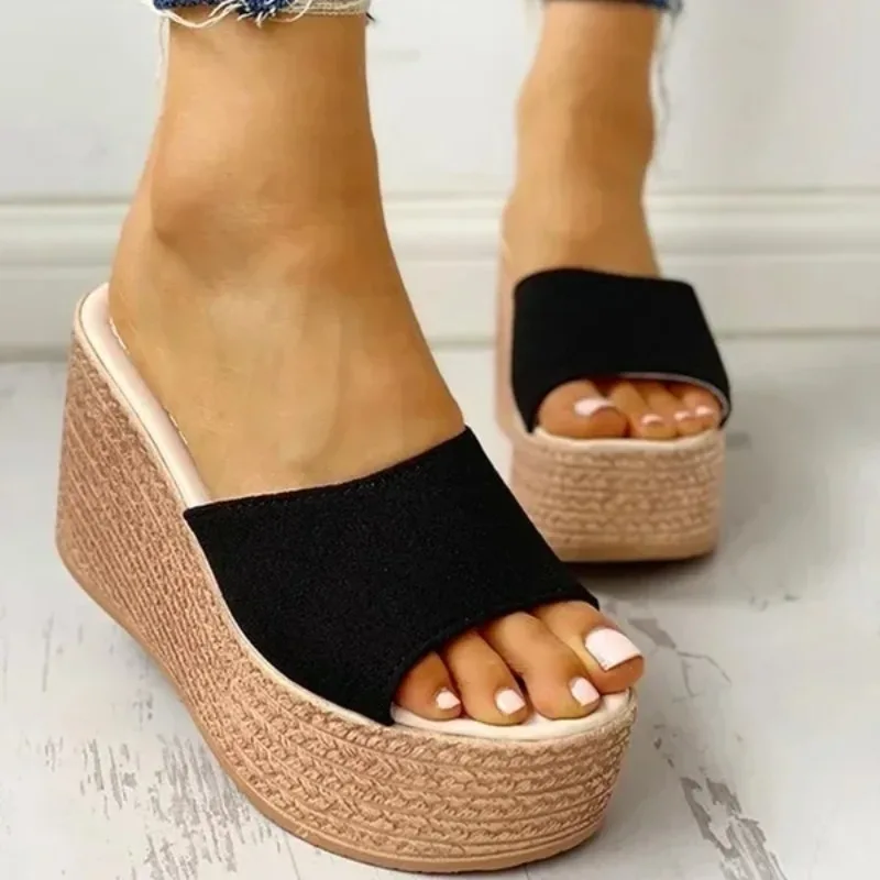 2024 Nieuwe Zomer Dames Sandalen Peep-Toe Schoenen Vrouw Hoge Hakken Platfroms Dia Vrouwen Casual Sleehakken Voor Vrouwen Hoge Sandalen