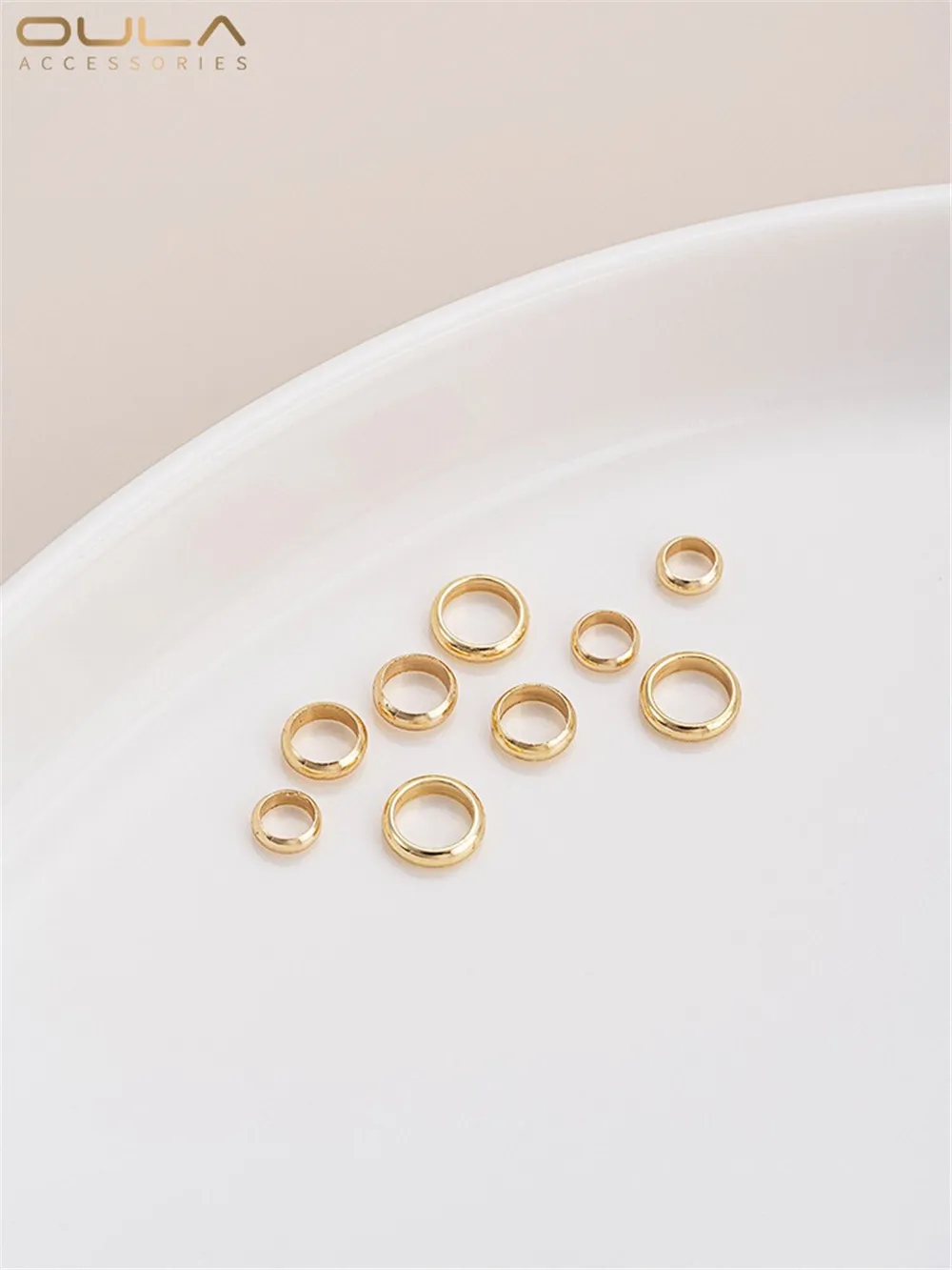 14K Bag Gold Color Closed Loop Bracelet Necklace Connecting Loop Spacer Without Opening Small Circle Diy Starter Accessories