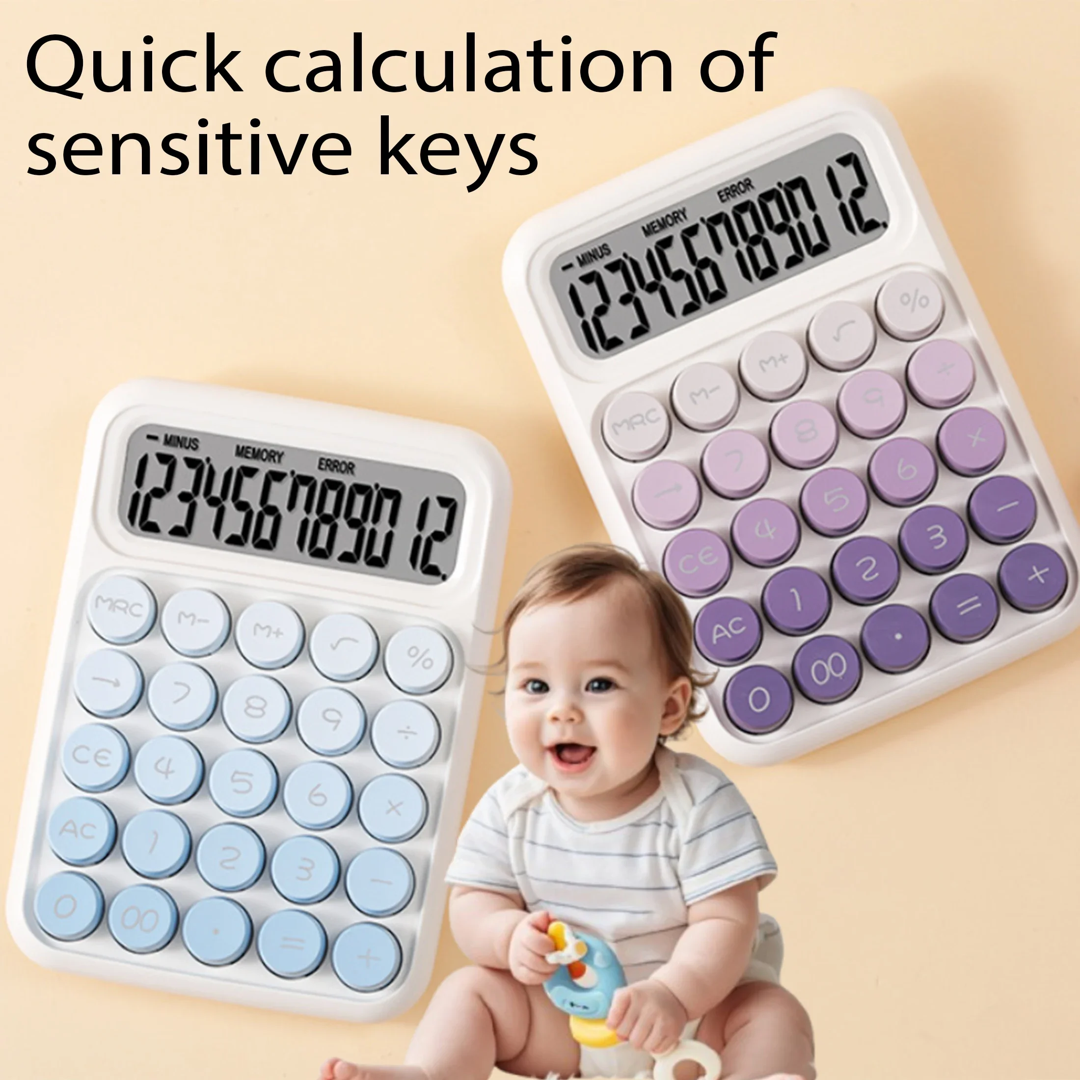 1pc Big button children's calculator-lovely and fresh design, perfect children's calculator, easy to learn and have fun!