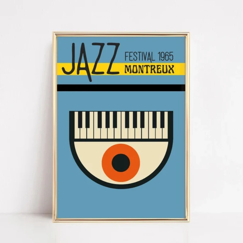 1 قطعة ملصق فني لموسيقى الجاز خمر ، منتصف القرن الحديثة حائط لوح رسم ديكور ، هدية عاشق الموسيقى ، غرفة المعيشة ديكور غرفة نوم #3