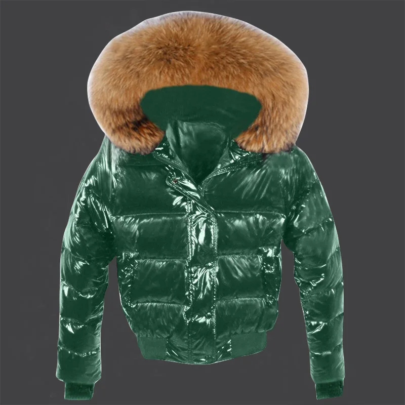 Big Real Raccoon Fur Parkas Women\'s jacket Autumn Short Outwear Waterproof Hooded Winter Coat Real Fur Warm Puffer Jacket Female