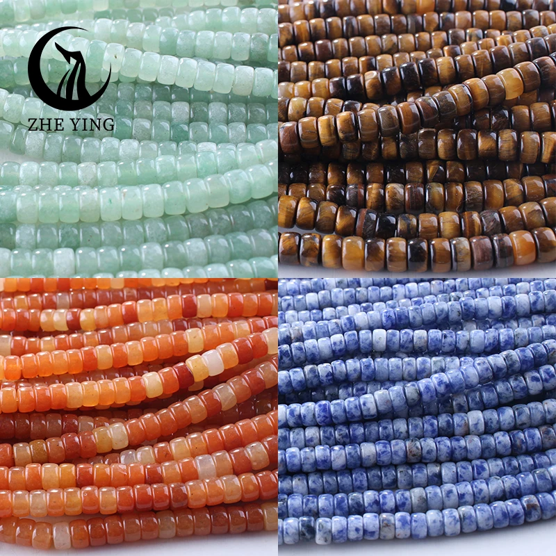

New 4x7mm Natural Stone Abacus Beads Sodalite Aventurine Tiger Eye Spacer Beads For Jewelry Making DIY Fit Bracelets Accessories
