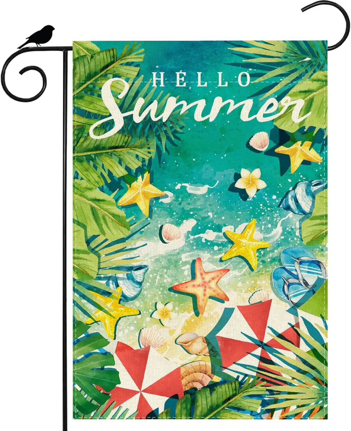 Beach Conch Starfish Summer Garden Flag 12x18 Inch Double Sided Small Mini Yard Flag Outdoor Outside Holiday Party Decoratio jjp