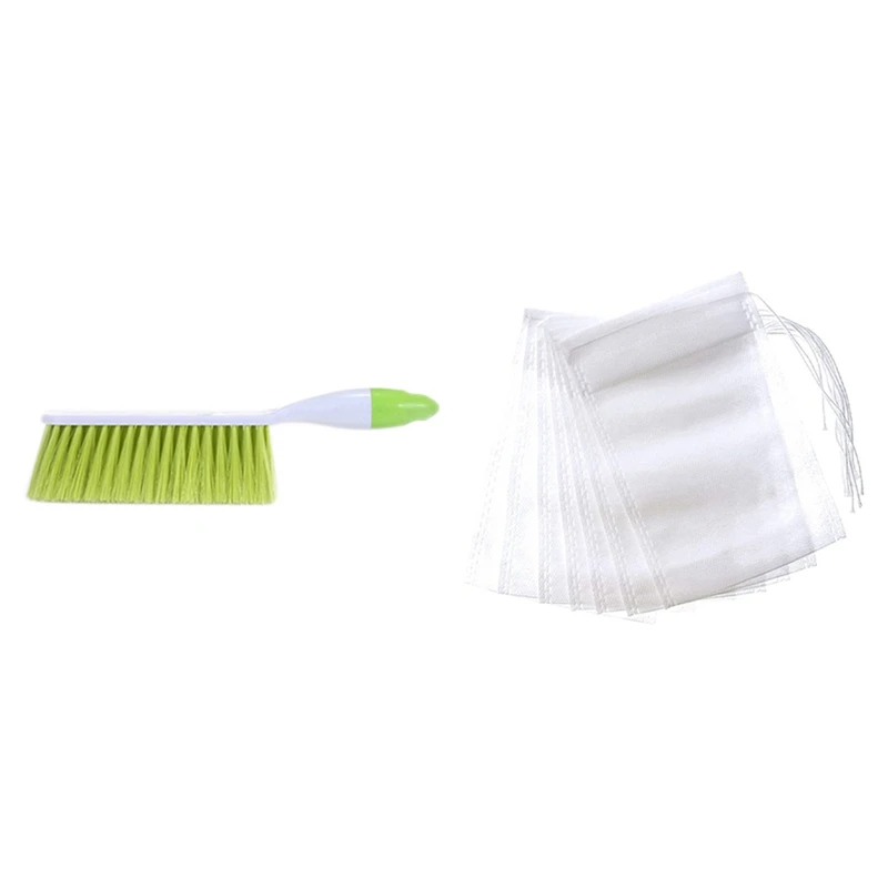 1 Pcs Bed Sheets Debris Cleaning Brush & 500 Pcs Teabags String Heat Seal Paper Herb Loose Tea Bag