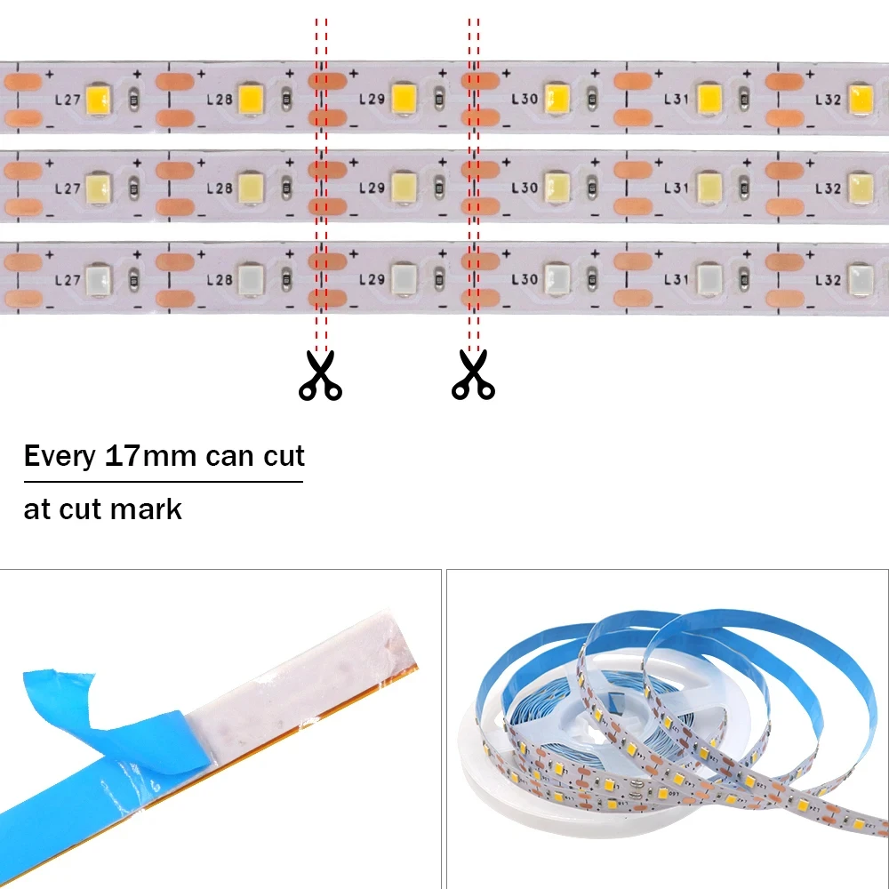 Paski LED DC5V USB SMD2835 Biała ciepła biała lampa do tła telewizora Oświetlenie dekoracyjne do domu Niewodoodporne