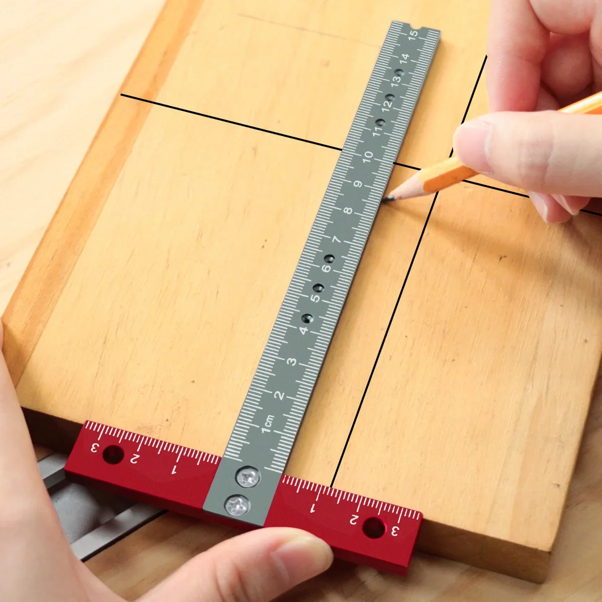 T-shaped aluminum alloy Set Square,Woodworking T-shaped marking ruler - 170MMx85MM - High-precision Companion Ruler Wood Tools