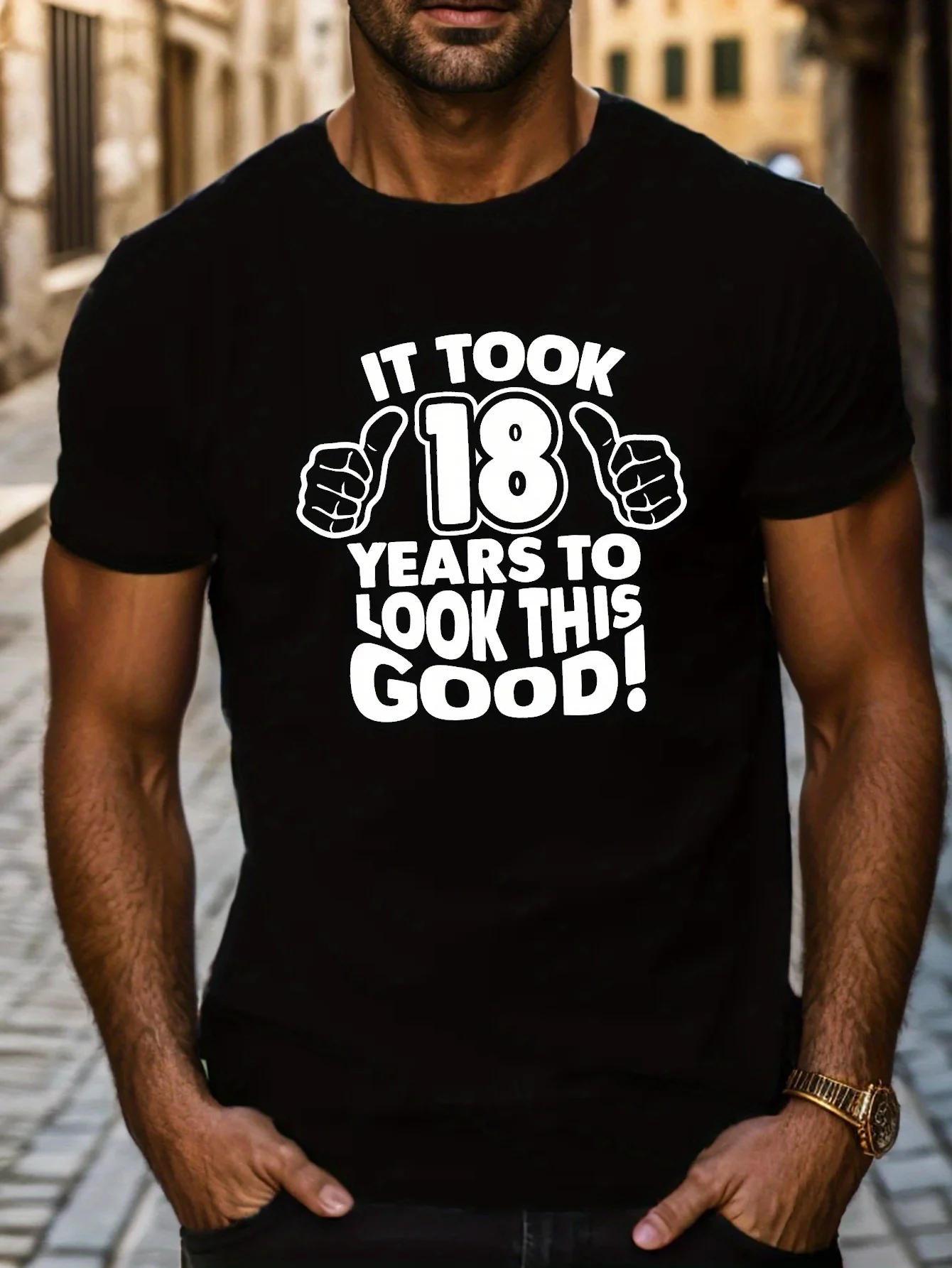 

It Took 18 Years... Print T Shirt, Tees For Men, Casual Short Sleeve T-shirt For Summer