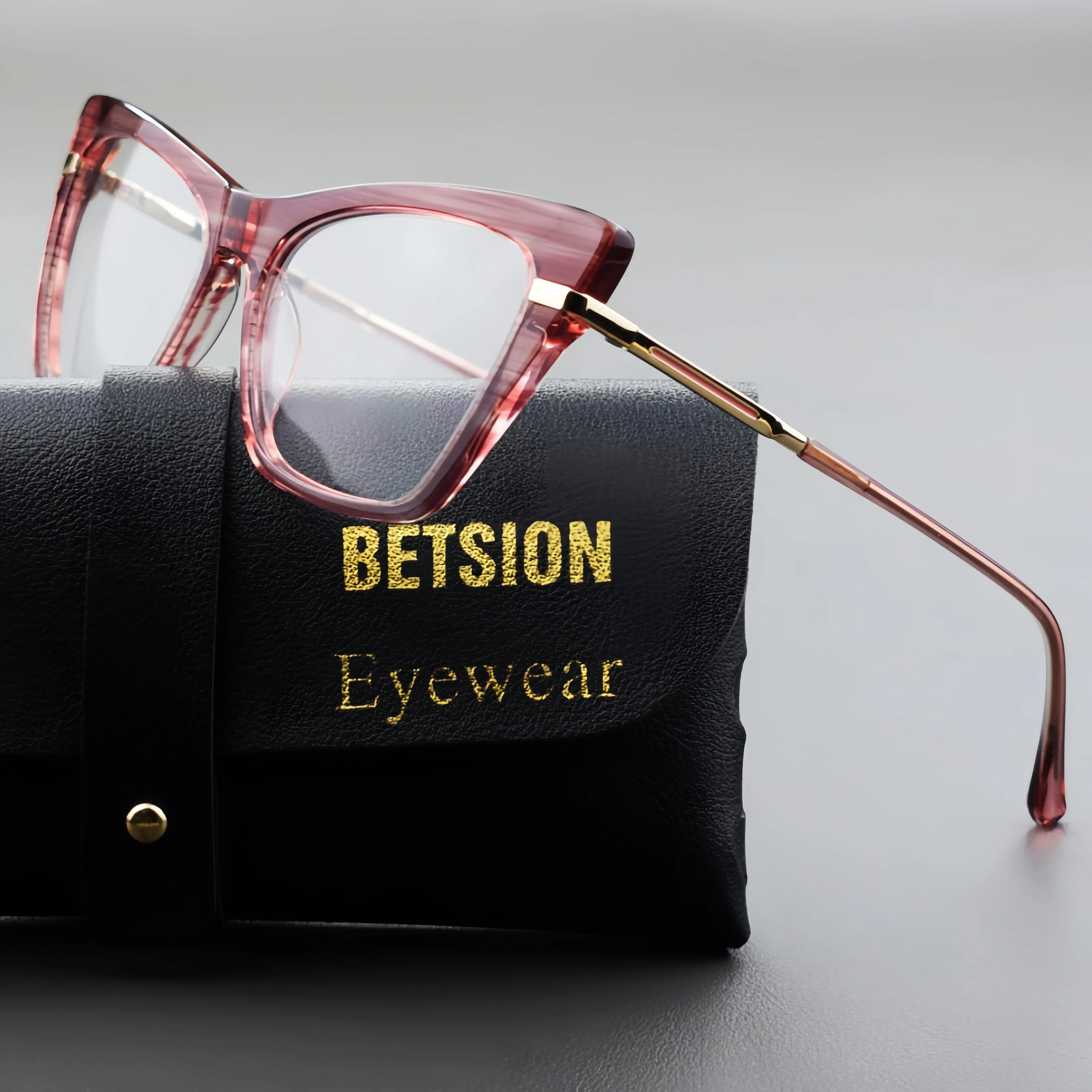 

BETSION Fashion Acetate Butterfly Style Eyeglasses Frames Cat Eye Trendy Lightweight Eyewear Men Women Retro Spectacles #110808