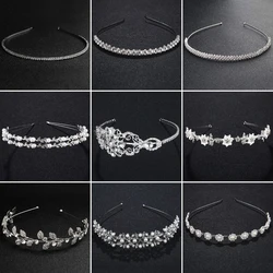 Efily Rhinestone Headband Wedding Hair Accessories Bridal Luxury Headpiece Crystal Pearl Bride Tiaras and Crowns Women Jewelry