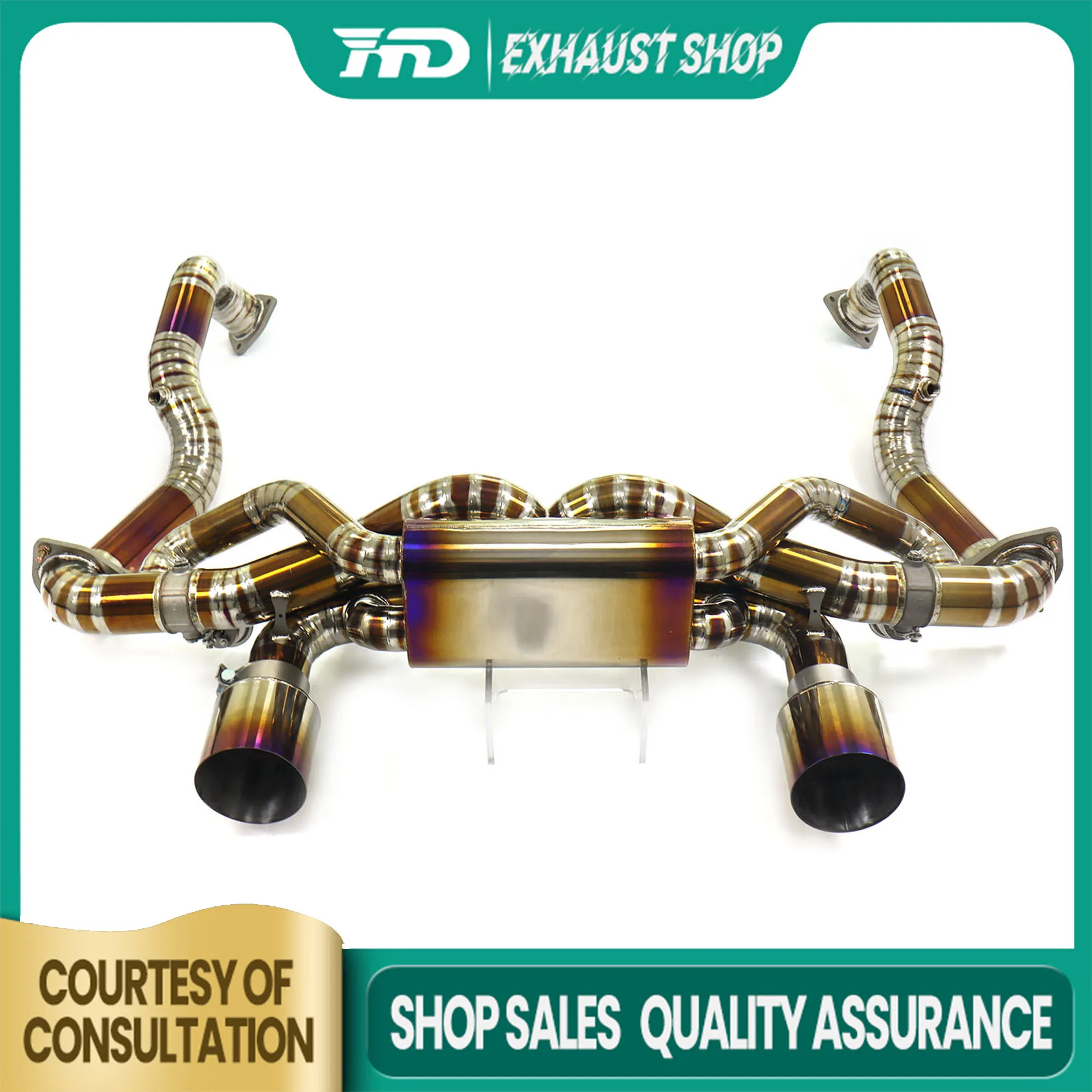 

High Quality Catbcak For Porsche 718 GT4 RS 4.0L Ti Exhaust System Vacuum Valve Muffler Tips Downpipe HMD