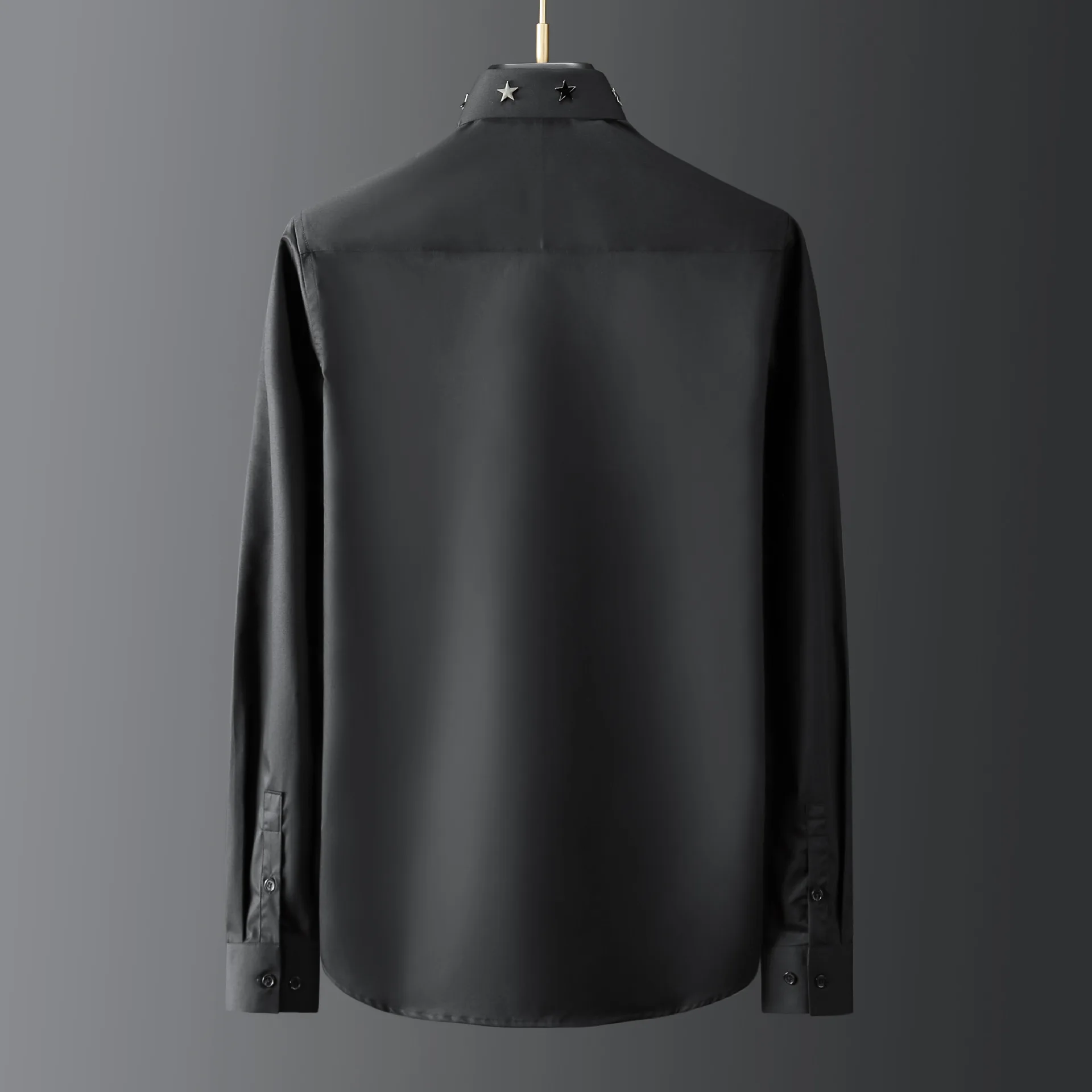 الفاخرة برشام الديكور قميص طويل الأكمام الرجال بلون فستان الأعمال عادية قمصان الأداء الاجتماعي مرحلة ملابس تنكرية للحفلات #3