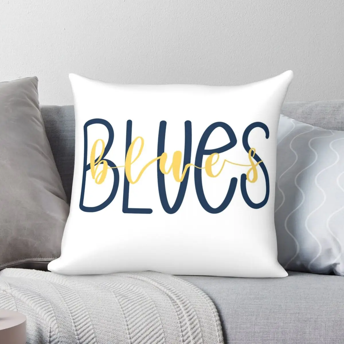 St Louis Blues Square Pillowcase Polyester Linen Velvet Printed Zip Decor Pillow Case Room Cushion Case