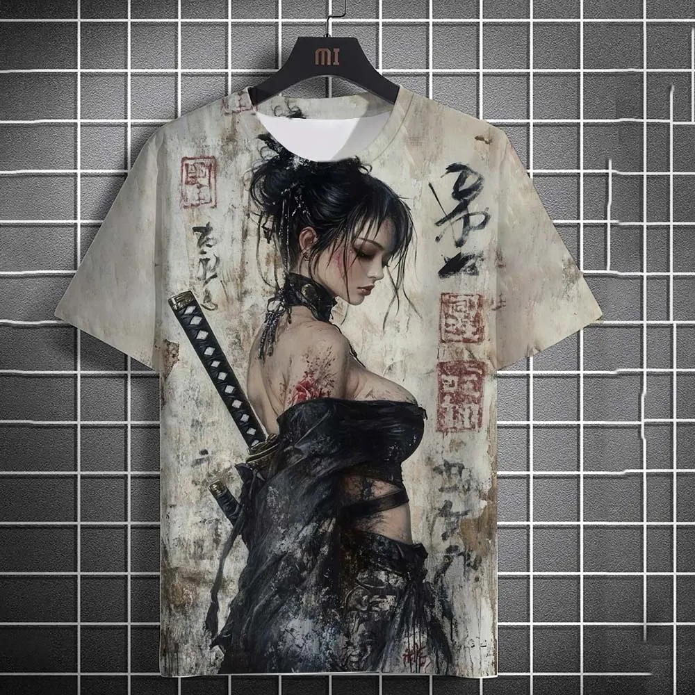 Anime-Muster 3D-Druck Herren T-Shirt Japanischer Stil Lässig Atmungsaktiv Freizeit Schnelltrocknend Outdoor Streetwear Stil Sportbekleidung – Detail 2