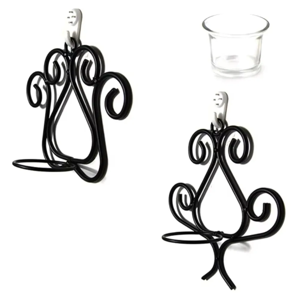 Nordic Anti-Rust Wall Hanging Candle Holder Iron Art Decorative Iron Candlestick Shelf Solid Wall Display Holder Dinner