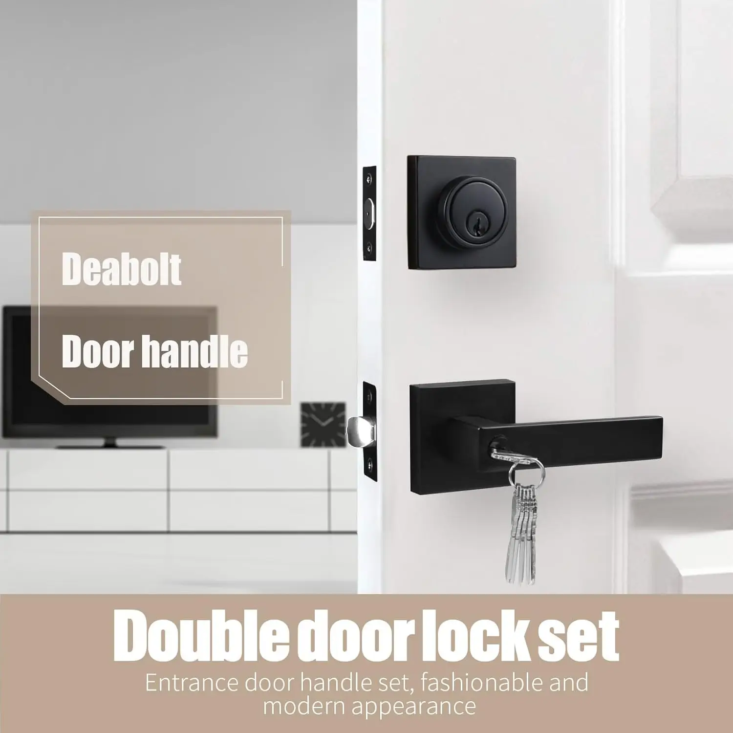 Front Door Handle Set with Deadbolt