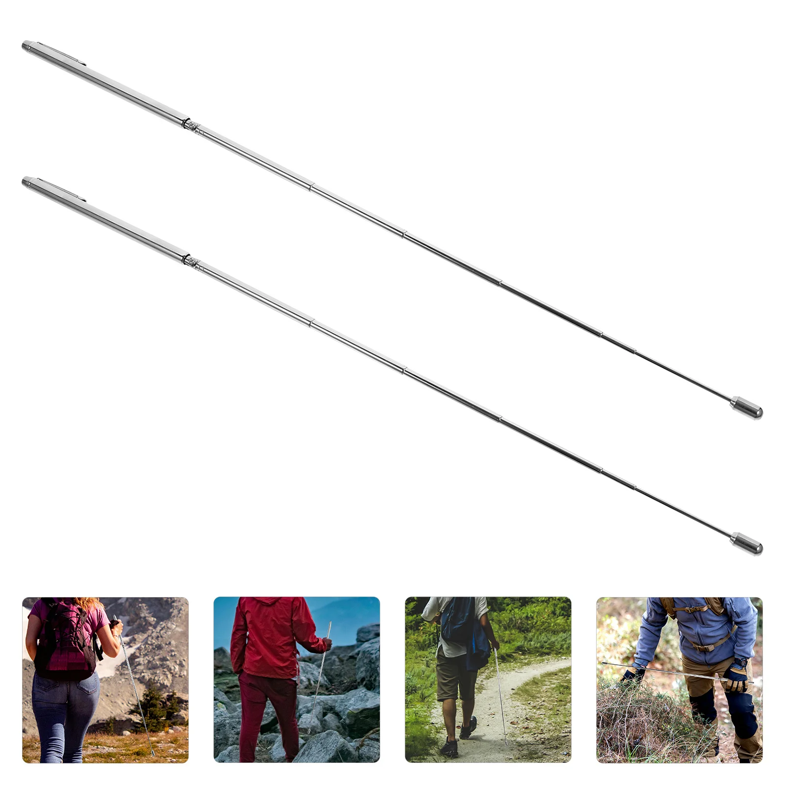 

2 Pcs Probe Stick Detection Rod Dowsing Rods Spiritual Use for Tool Metal Ruler Divining Water