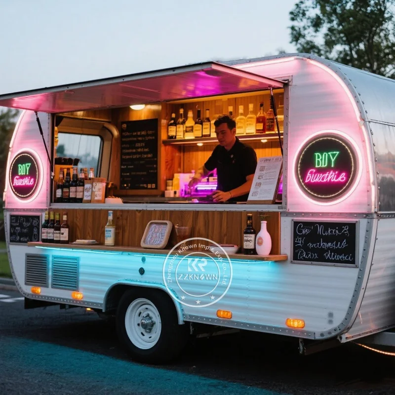 

Professional Food Trailer with Full Kitchen Equipment Commercial Mobile Cart for Street Food Business