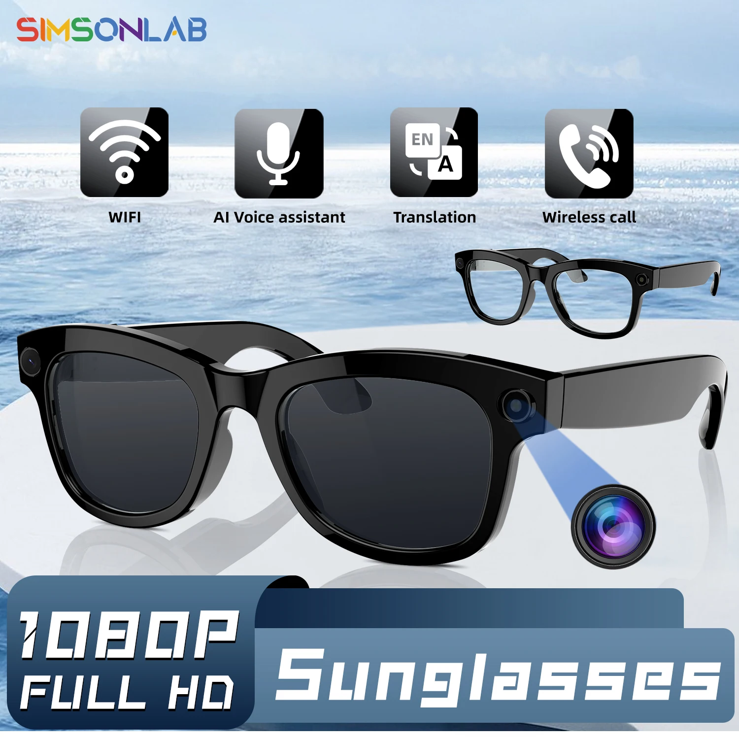 

Новые умные очки AI-перевод Bluetooth-вызов 1080P HD камера музыкальные наушники спорт на открытом воздухе модные солнцезащитные очки для мужчин и женщин