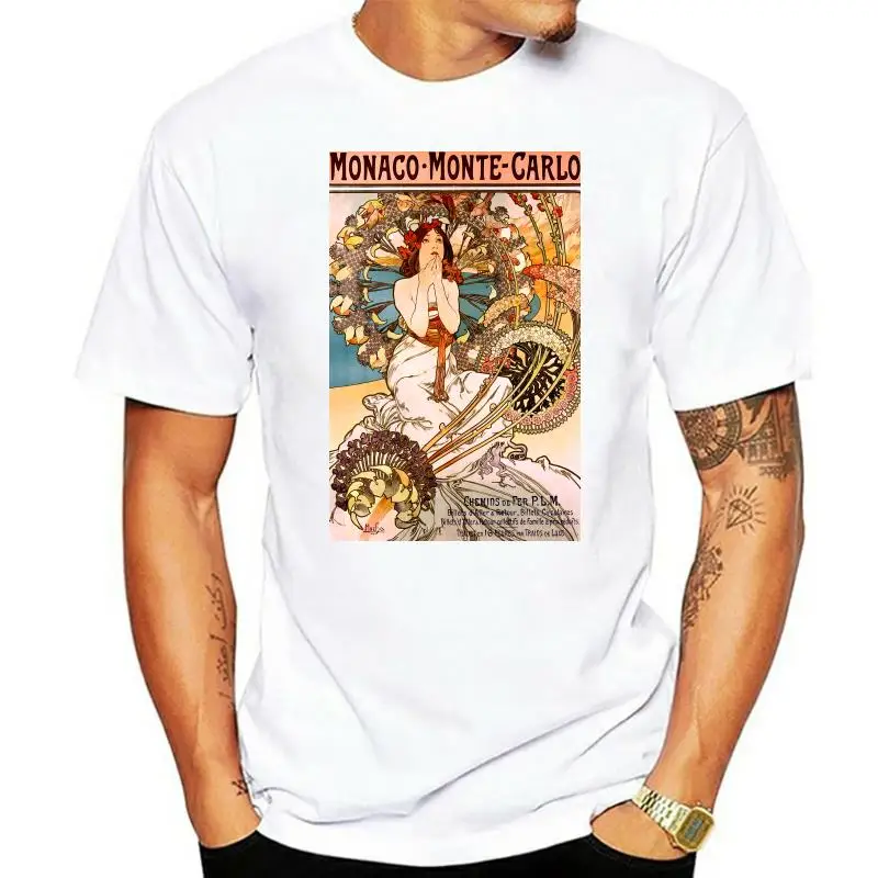 Alphonse Mucha Monaco Monte Carlo T Shirt Alphonse Mucha Monaco Monte Watercolor Art Artist Painter Painting Woman