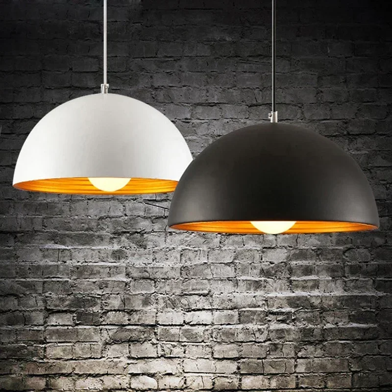 

Modern Simple E27 Pendant Light Retro Black White Pendant Lamp for Restaurant Hotel Bedroom Kitchen Luminaire Fixtures