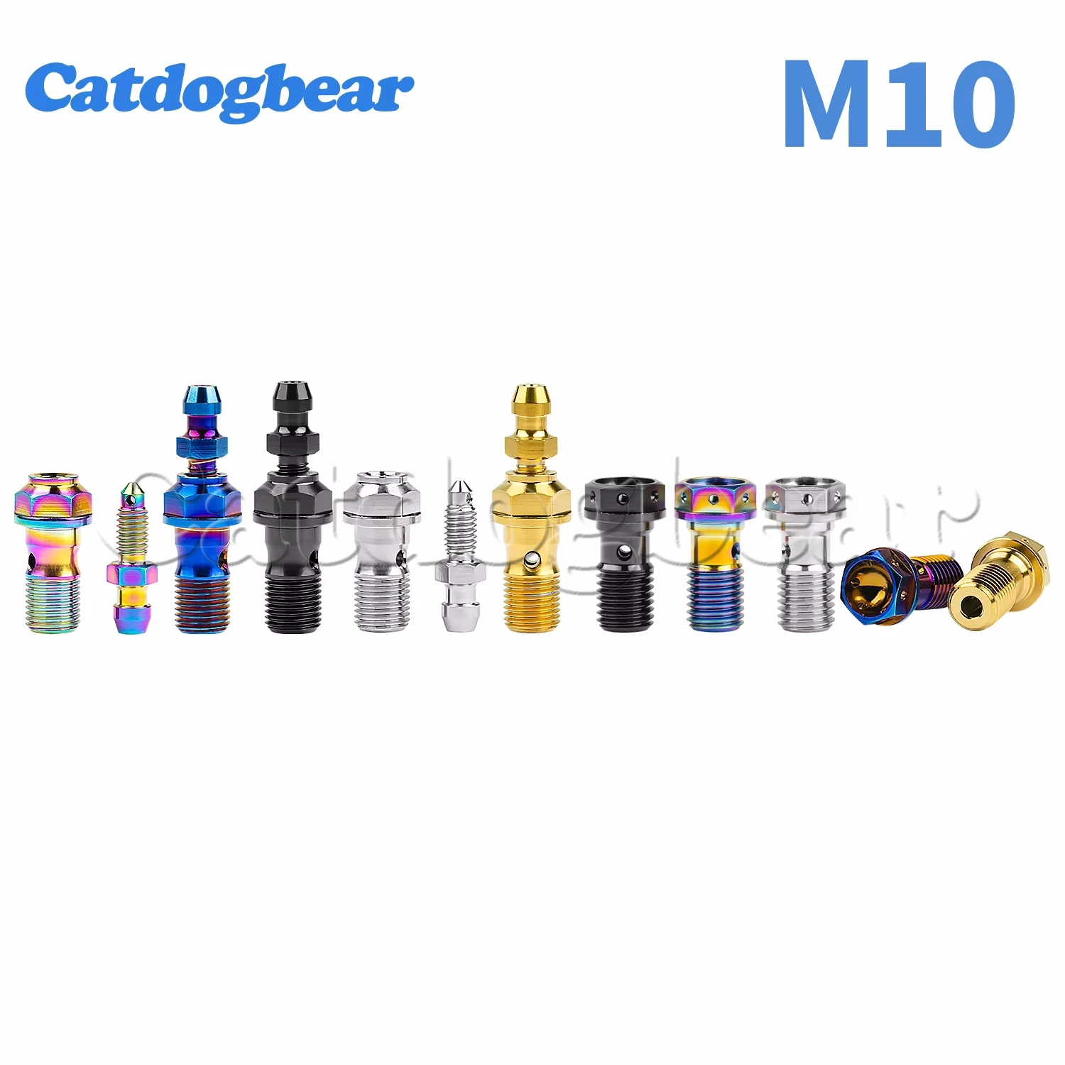 Catdogbear Titanium Bolt M10x1.0/ 1.25mm Banjo Bolt for Brembo Brake Lin&Single Hole Clutch Bolt with Bleeder Valve