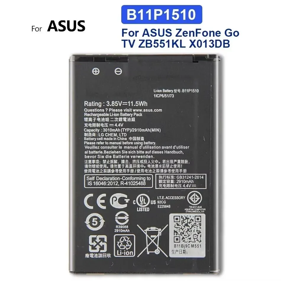 High Capacity Battery B11P1510 B11P1602 2660mAh-3010mAh For ASUS Zenfone Go Tv 5 ZB551KL X013DB ZB500KL X00AD X00ADC X00ADA