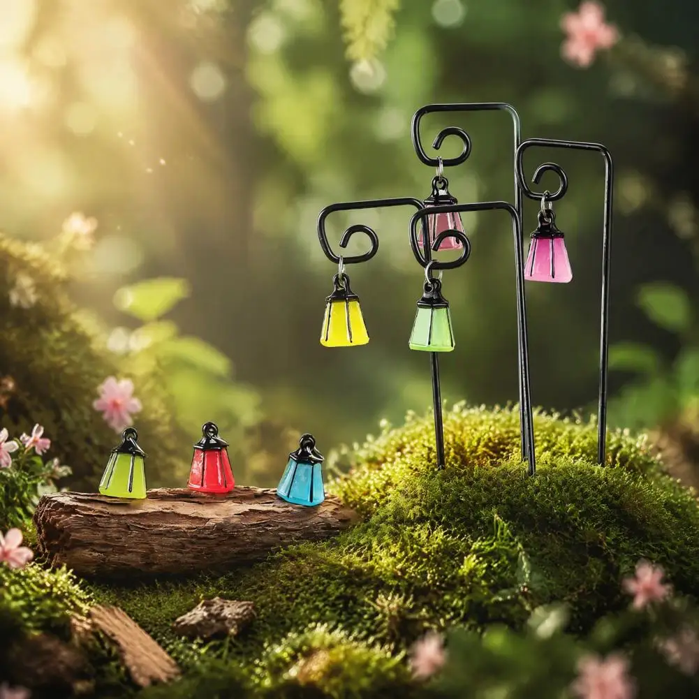 Landscaping Supplies for Eco Bottles Miniature Lantern Stakes for Fairy Gardens Glow Dark Mini Garden Lantern for Succulents