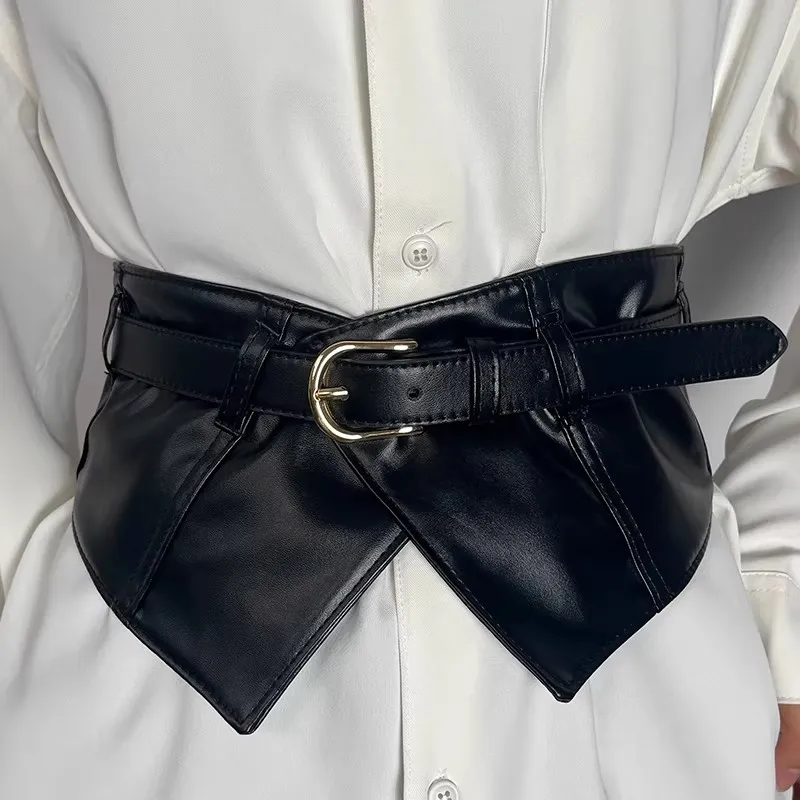 

Модный ретро-корсет, широкие пояса из искусственной кожи, утягивающий пояс для коррекции фигуры, эластичный пояс с высокой талией для повседневной носки.