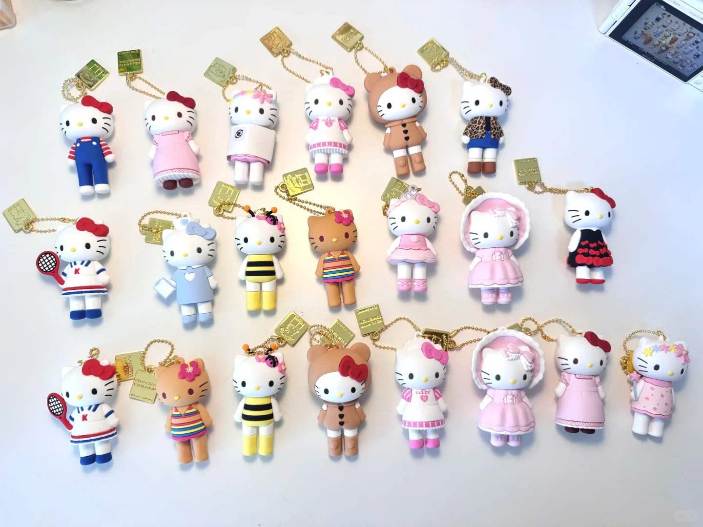 

New 50th Anniversary Limited Edition Kt Cat Cute Backpack Pendant Blind Box Kawaii Pvc Action Figure Keychain Toys Birthday Gift